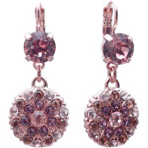 Mariana Brown Meadow Rose Gold Earrings Purple Brown Crystal Mix Dangle 1119 NWT